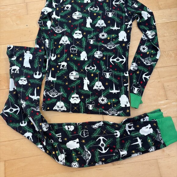Hanna Anderson Star Wars Christmas Holiday Themed Boys Pajama Set Size 10 - Picture 3 of 5